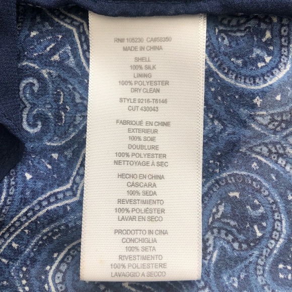 Joie Agenta Silk Paisley Blouse blue ruffle sleeve - Picture 8 of 8